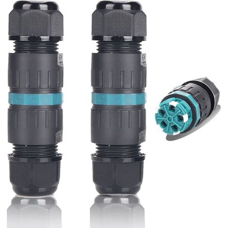 2-Pack 5 broches M25 connecteurs de câbles étanches IP68 Ø5mm-Ø14mm TÜV Manchon de raccordement électrique extérieur-5 broches pour jardin et câble souterrain (1/5)