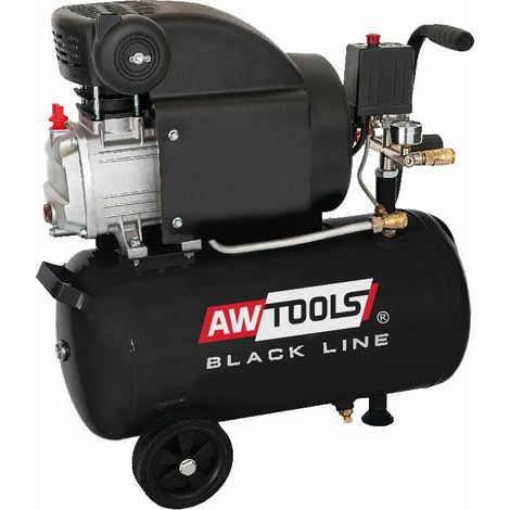 Compressore AWTOOLS AC50, 50L, 2.0HP Black Line, ideale per uso professionale, potente, grande capacità di stoccaggio de, prestazioni superiore per utensili pneumatici.