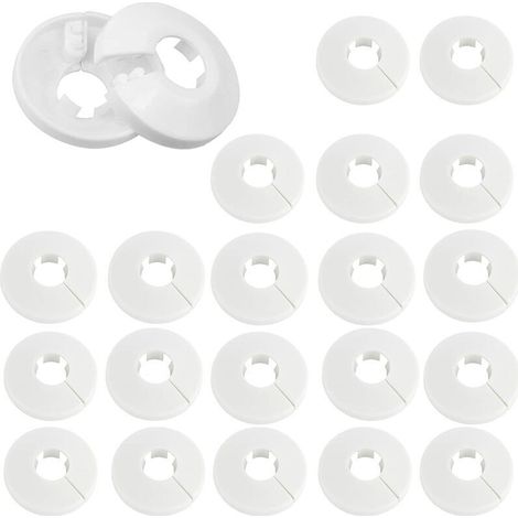 Lot de 30 cache-tuyaux en plastique blanc – Diamètre 16 mm pour tuyaux de 15 mm – Solution esthétique pour dissimuler tuyaux de radiateur