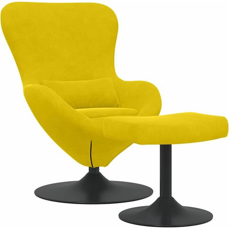 Maison Exclusive - Sedia Egg con Pouf Giallo Velluto