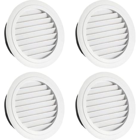 4-teiliges Lüftungsgitter, 100 mm, rund, für den Außenbereich, Insektenschutz, weiß (1/5)