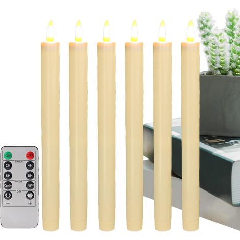 Bougies coniques LED sans flamme, mèche vacillante, bougies à piles, bougies électriques à piles avec effet de flamme vacillante pour intérieur (1/5)