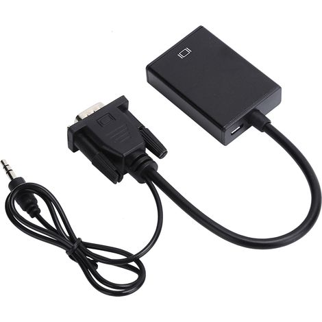 Câble adaptateur VGA vers interface multimédia HD avec câble audio, convertisseur VGA 1080p (1/5)