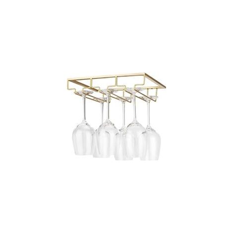 Porte-verres Vin Métal - 1 ensemble - Suspension Sous Meuble + Vis - Bar Cuisine Pub Restaurant (1/5)