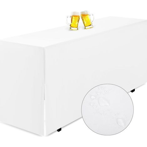 Biertischhusse 220x70cm wasserdicht für Bierzeltgarnitur, weiß