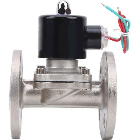 Électrovanne à action directe NC, raccord à bride en acier inoxydable, joint NBR, 1/2 pouce (2W-160-15BF) AC24V (1/5)