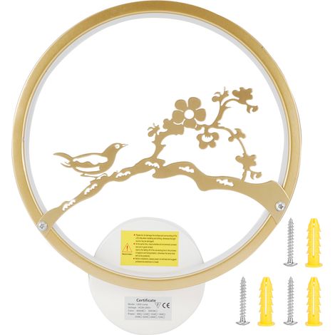 Applique Murale LED - 12 W - 230 V - Design Geometrique avec Motif Pie et Prunier - Pour Couloir Chambre Salon - 1 Unite (1/5)