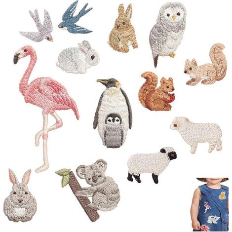 13 Pièces Patch Thermocollant Animaux, Ecusson Thermocollant Adulte, Stickers Tissu Thermocollant, Thermocollant Enfant Ecusson Pour Décoration Bricolage T-Shirt Jeans Chaussures Sacs Chapeau