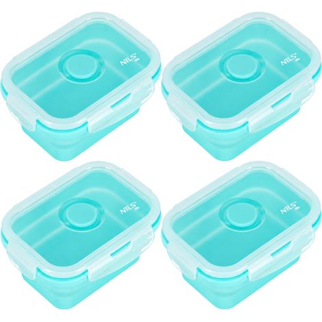 Folding Lunch Box, Mint, 355ml, Compact Container, 4-Pack (1/5)