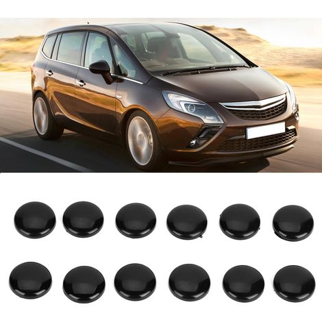 12 schwarze Schraubkappen für Autotüren, universeller Schutz, dekoratives Zubehör, wasserdichte Schraubenabdeckungen, 12er-Pack (1/5)