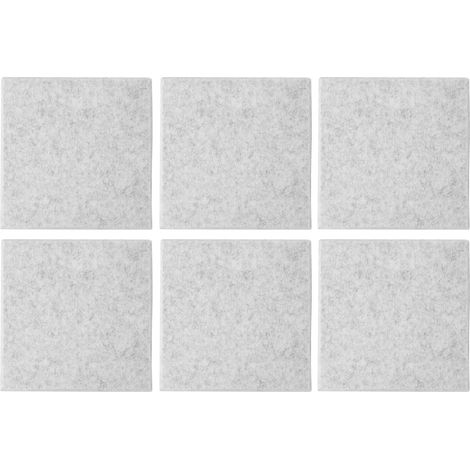 Panneau Acoustique 6 Pièces, Fibre Polyester Insonorisant Ignifuge, Mousse Anti-Bruit Gris Argenté, Isolation Phonique Murale (1/5)