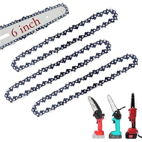 MEROPUS Chaîne de tronçonneuse 6" - Pour mini chaîne de tronçonneuse 6" - Nombre de chaînes X3 (1/4)