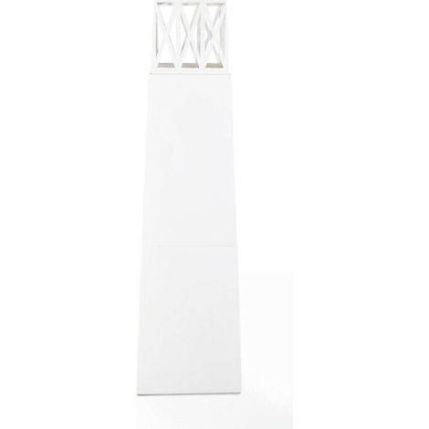 Dmora - Bioethanol-Kamin Arese, Ökologischer Kamin, Rauchfreies Feuer, Heizung mit Ethanol, Made in Italy, 40x40 h145 cm, Weiß