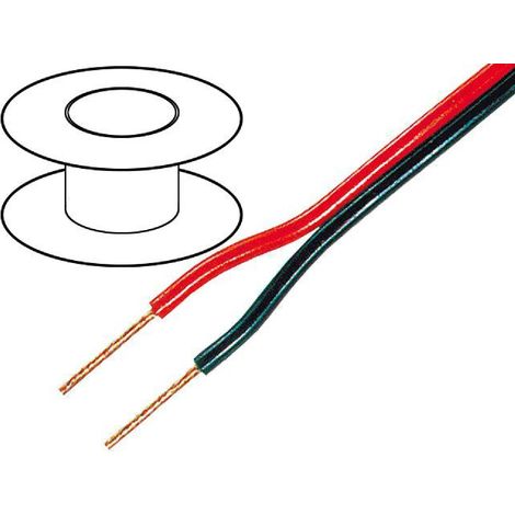 1m de Cable de haut parleurs - 2x0.35mm2 - OFC- noir et rouge x100