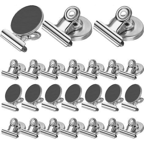Packung mit 24 Magnetclips für den Kühlschrank, starke Magnete für Whiteboards, Magnete für Kühlschrank, Whiteboard, Büro, Schule. (1/5)