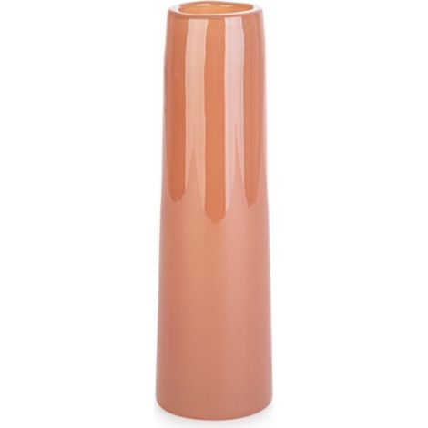 Vaso jannik cilindrico in vetro lavorato -Ø7x24h / arancio (1/4)