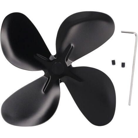 Pale de ventilateur de poêle en alliage d'aluminium, résistant aux hautes températures, remplacement de cheminée noire, 4 pales (1/5)