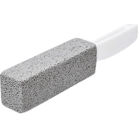 1 brosse de nettoyage en pierre ponce, pierre de nettoyage en pierre ponce avec manche, brosse de nettoyage pour toilettes, peut éliminer les taches et le calcaire tenace.