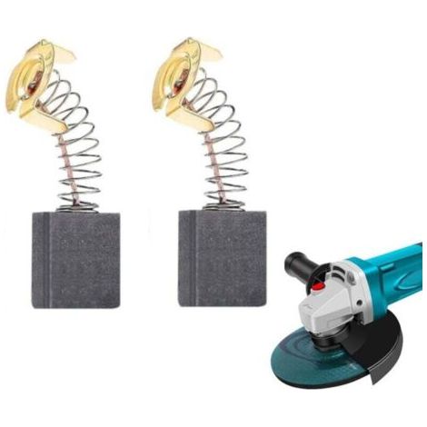Pair Kohlebürsten 153 (13,5 x 6,5 x 18 mm) mit Feder für Elektromotoren - Ersatzteil für elektrische Maschinen -