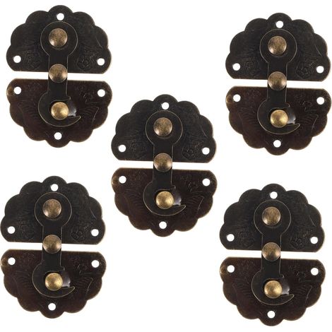 5pièces Boucles à Moraillon pour Boîte à Bijoux Fermoirs Vintage Loquets Petits Verrous Bijoux Fermoirs Boîte (1/5)