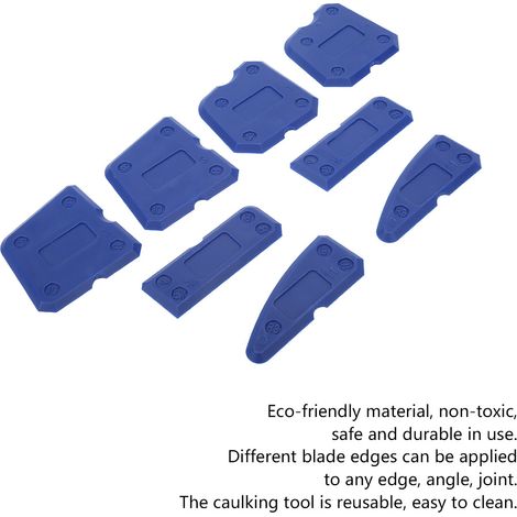 Kit de 8 outils calfeutrage silicone racleurs pour mastic ciment verre joint finition étanchéité (1/5)