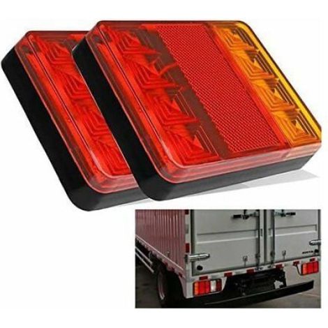 Feux Arrière Remorque - LED 8 Unités - Étanche IP67 - DC 24 V - Pour Camion Caravane Camping-Car - Lot de 2 (1/4)