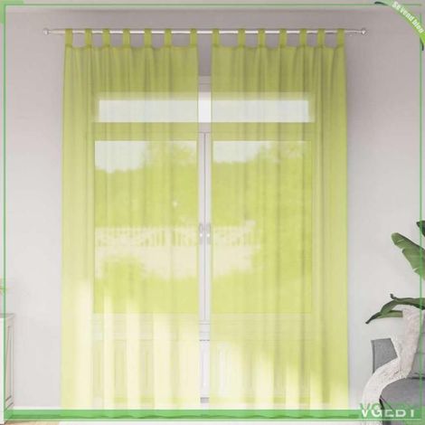 4102255 Rideaux en voile avec passants 2 pcs vert pomme (1/5)