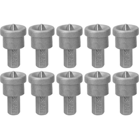 10pcs Dimpler pour cloison sèche Bits magnétiques PH2 pour plaque de plâtre Limite d'arrêt de profondeur de vis (1/5)
