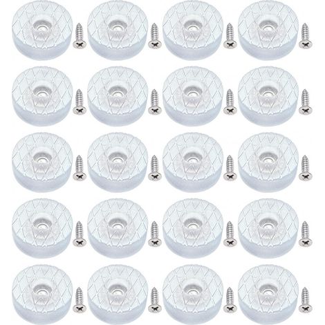 20x cuscinetti antiscivolo silenziosi in silicone da 30 mm per proteggere il pavimento dei mobili con viti per gambe di divani, tavoli e scrivanie, cuscinetti rotondi in gomma avvitabili per pavimenti