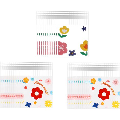 Sac Cellophane Autoadhésif - 7 cm x 7 cm - Pour Bonbons Biscuits et Petits Cadeaux - Rectangulaire - 100 Pièces (1/5)