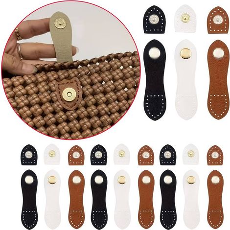 12 Sets dreifarbiger Taschenschnallen mit Kunstlederriemen, strapazierfähige und stylische Geldbörsenbeschläge, Material zum Selbermachen von Handtaschen und Geldbörsen. (1/5)