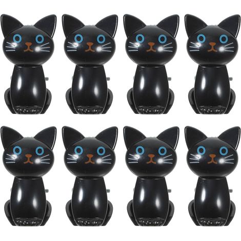 Pinces à sacs motif chat, 8 pièces en plastique haute résistance
