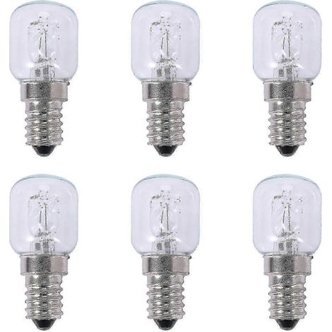 6 ampoules halogènes E14 haute température (500 °C) 25 W pour four à bulles, 250 V, quartz (1/5)