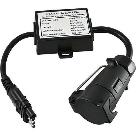 Umrüstadapter für Anhängerbeleuchtung (US 4-poliger Flachstecker auf EU 7-poliger Rundstecker) – Autozubehör (1/5)