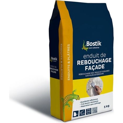 Enduit de rebouchage façade en poudre Bostik Conditionnement: 5KG