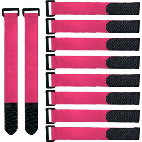 20 Pièces 30 X 2 cm Nylon Serre-Câbles, Sangles de Câbles Réutilisables, Attaches de Câble Réglables à Crochet et Boucle (Rose) (1/5)