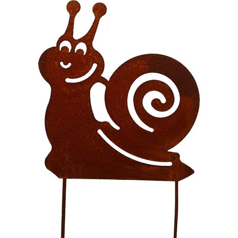 1 Piquet de jardin, Escargot, Métal rouillé, 30 cm, Décoration extérieur, Balcon (1/2)