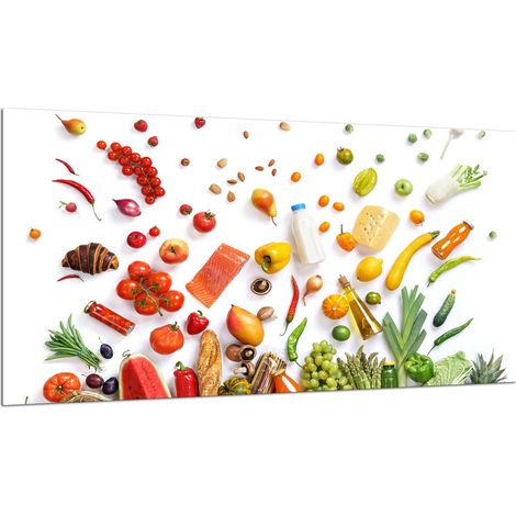 PLAQUE DE PROTECTION EN VERRE POUR CUISINIÈRE 90x52 LÉGUMES (1/5)