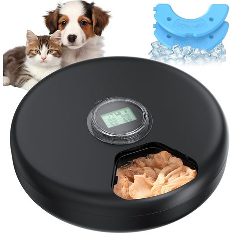 Automatic Wet Cat Food Dispenser: Automatic Wireless Dog Bowl - Programmable Dog Food Bowl - 3 AA Batteries - Refrigeration (1/5)