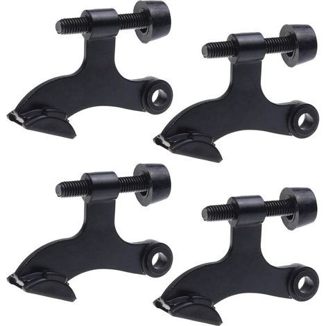 4x Black Hinge Pin Door Stops - With Bumper Protectors - Easy to Install - Prevents Damage to Walls and Doors - Heavy Duty and Adjustable (1/5)
