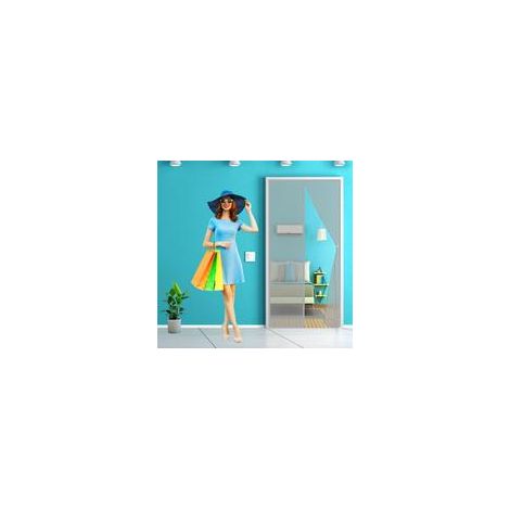 Magnétique Moustiquaire Porte Fermeture Automatique Rideau de Porte Anti-Moustique - pour Couloirs Portes Patio Rideau Anti Moustique Bogues - Gris 85x205cm (1/4)