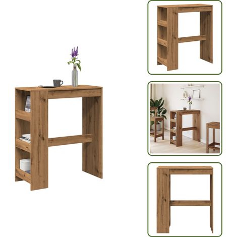 Stauraum - vidaXL Bartisch mit Regal Artisan-Eiche 90x40x103,5 cm Holzwerkstoff - Wohnzimmermöbel (1/5)