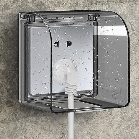 Cache-prise étanche pour enfants, modèle universel 86, boîtier de prise étanche 12,2 x 10,8 x 7,3 cm, prises extérieures étanches pour interrupteur