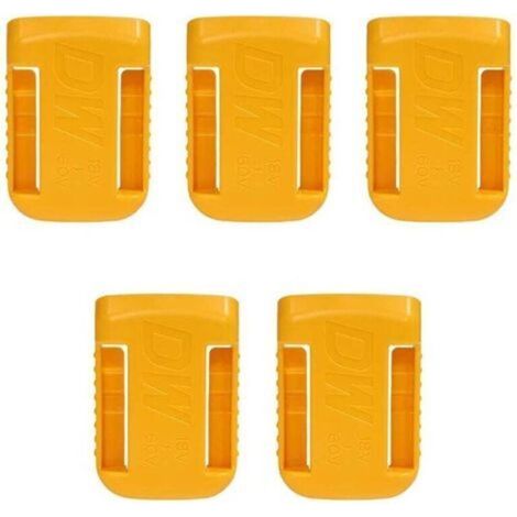 5 Pièces Support de Batterie d'Outils, Tool Support de Batterie pour Dewalt 18V, Couvercle de la Batterie Clip de Ceinture(jaune) (1/5)