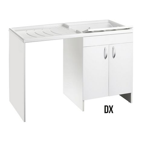 MOBILE COPRILAVATRICE CON VASCA- L124xP60xH89 cm Vasca a Sx- DH- pezzi 1