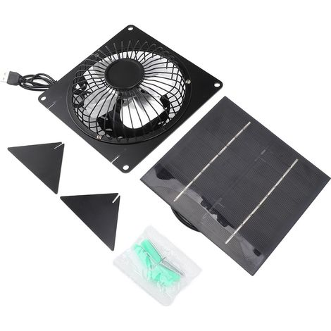 Mini-USB-Solarventilator für den Außenbereich, tragbar, mit 2 Halterungen, 20 W, 5 V