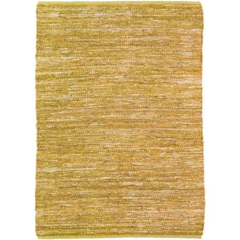 SKIN - Tapis en cuir tressé jaune 120x170 (1/4)