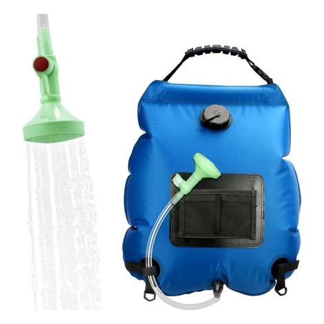 Borsa doccia solare – 20L – blu – esterna – borsa per acqua pieghevole – riscaldamento solare – campeggio (1/5)