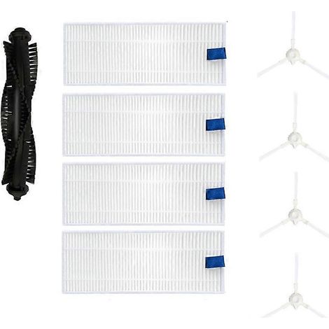 Convient pour le balai Tefal Rowenta X-Plorer Série 75 RG7687 : brosse principale, filtre et brosse latérale (1/5)