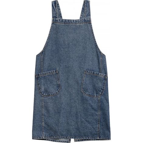 Grembiule monopezzo in puro cotone, grembiule in tela di denim lavato, bavaglino da cucina, abbigliamento da lavoro per aziende agricole, fiorai e giardini. (1/5)